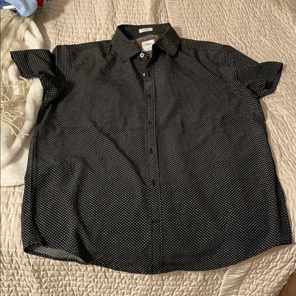 Classic Black and White Polka Dot Men's Shirt